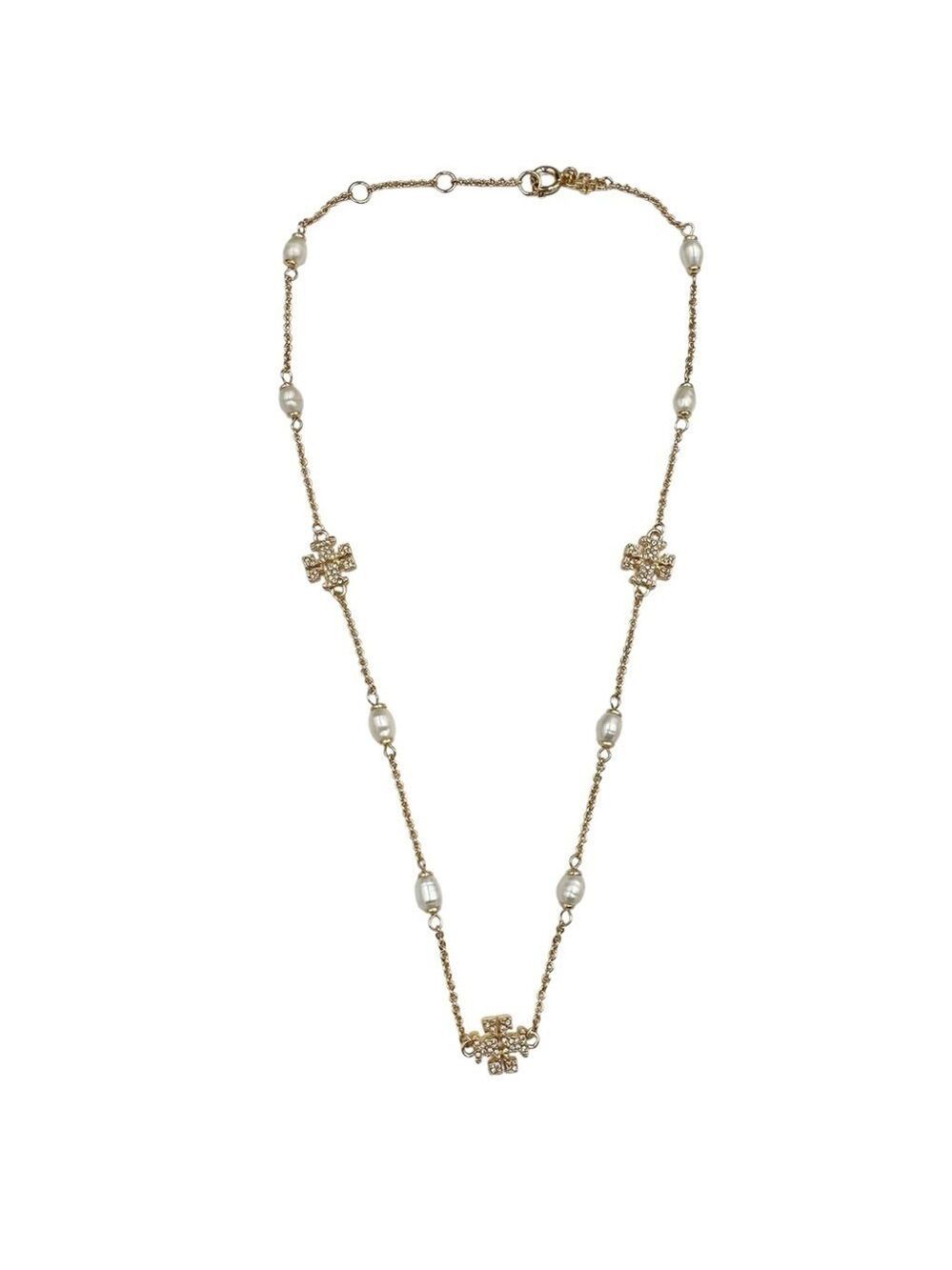 Tory Burch Crystal Pearl Necklace - gold NWOT
